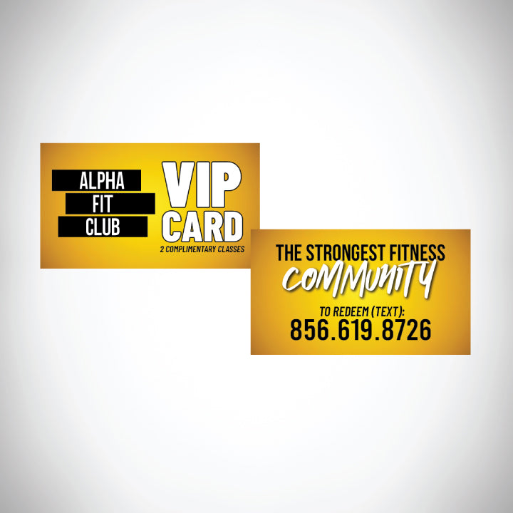 2"x3.5" Double Sided VIP GOLD Cards - Location Specific